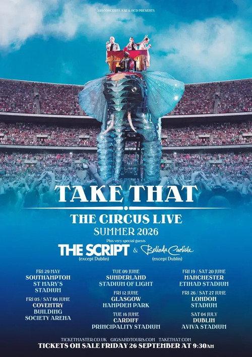 Take That live from Etihad Stadium 2026 official movie poster