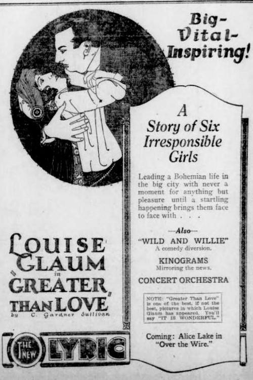 Greater Than Love 1921 official movie poster