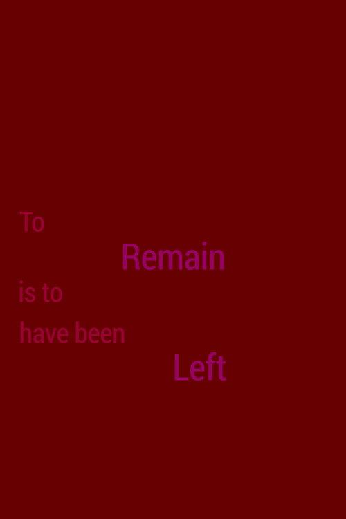 To Remain is to Have Been Left 2018 official movie poster