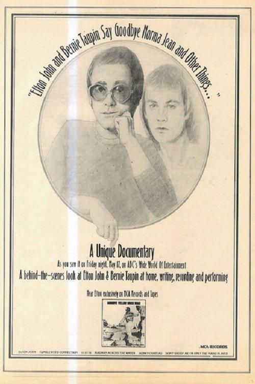 Elton John and Bernie Taupin Say Goodbye Norma Jean and Other Things 1973 official movie poster