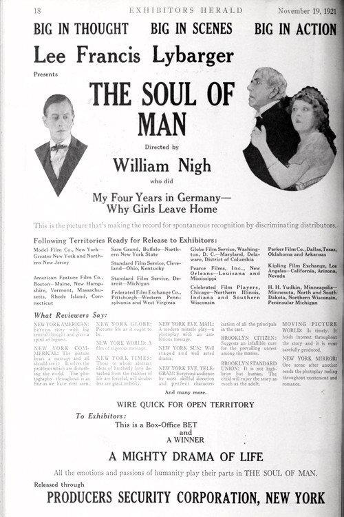 The Soul of Man 1921 official movie poster