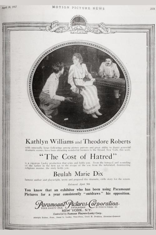 The Cost of Hatred 1917 official movie poster