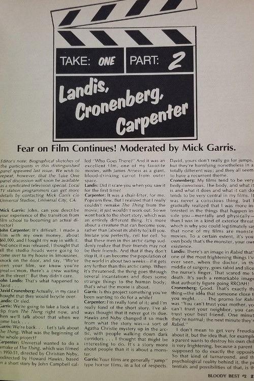 Take One: Fear on Film 1982 official movie poster