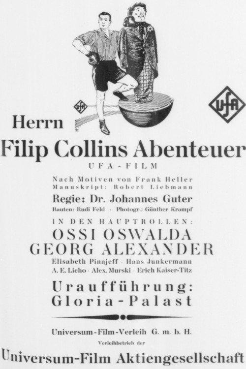 Herrn Filip Collins Abenteuer 1926 official movie poster