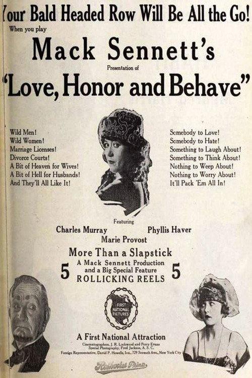 Love, Honor and Behave 1920 official movie poster