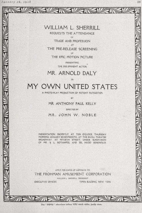 My Own United States 1918 official movie poster