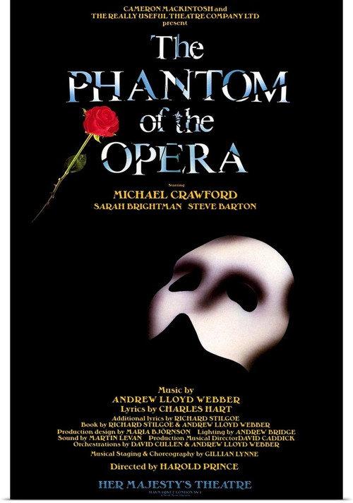 The Phantom of the Opera 1988 official movie poster