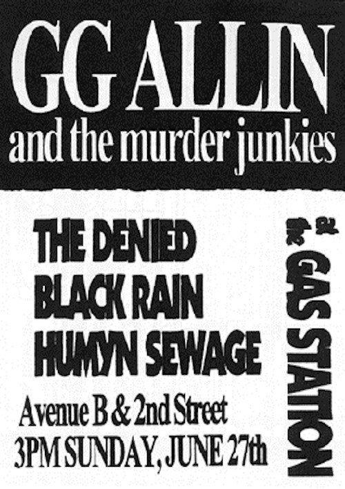 GG Allin: Live at the Gas Station 1993 official movie poster