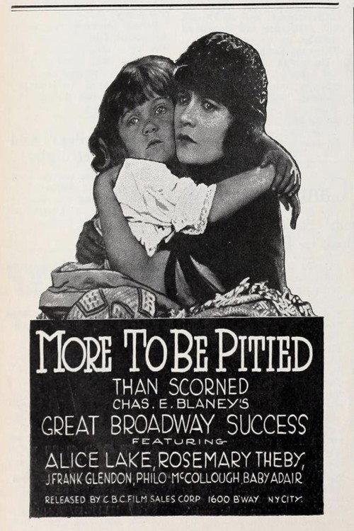 More to Be Pitied Than Scorned 1922 official movie poster