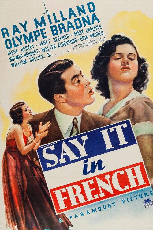 Say It in French 1938 official movie poster