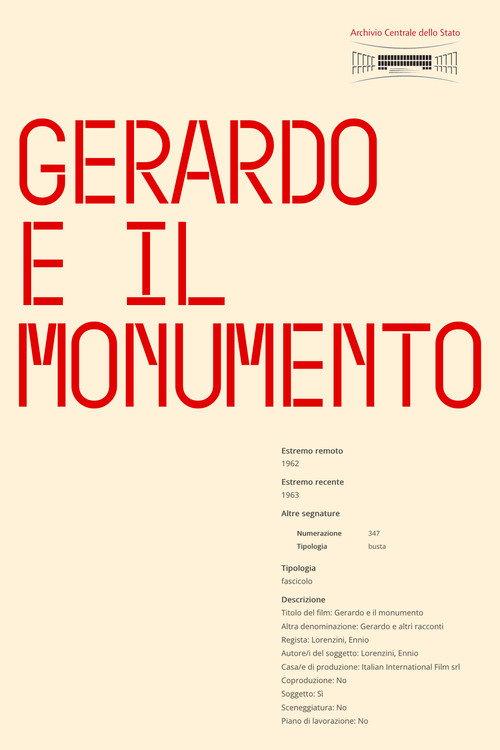 Gerardo E Il Monumento 1962 official movie poster