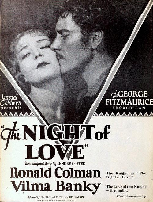 The Night of Love 1927 official movie poster