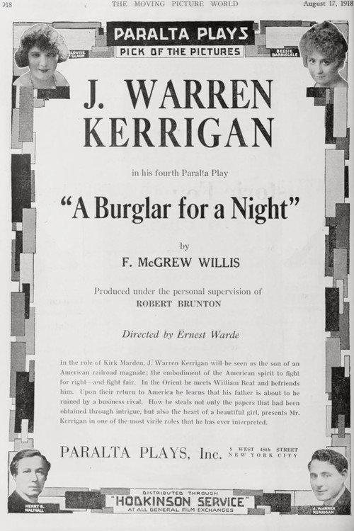A Burglar for a Night 1918 official movie poster