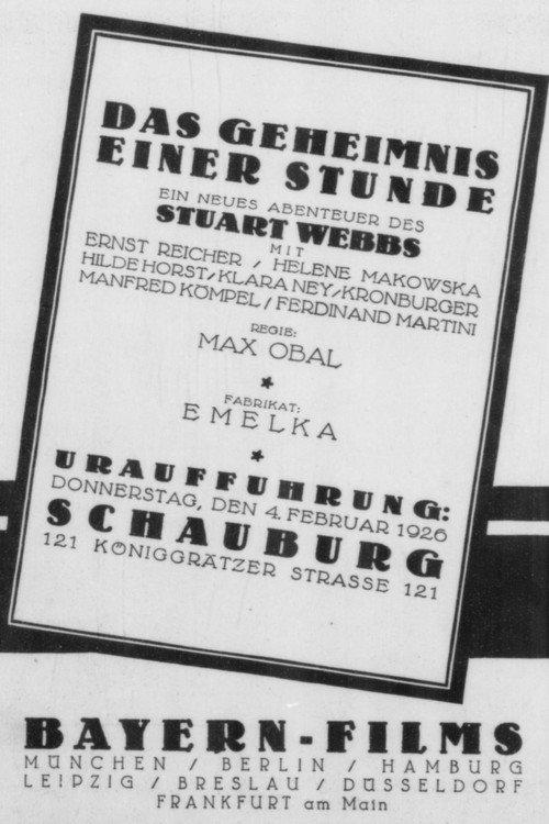 Das Geheimnis einer Stunde 1925 official movie poster