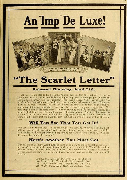 The Scarlet Letter 1911 official movie poster