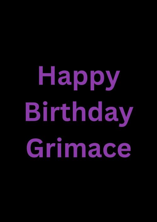 Happy Birthday Grimace 2023 official movie poster