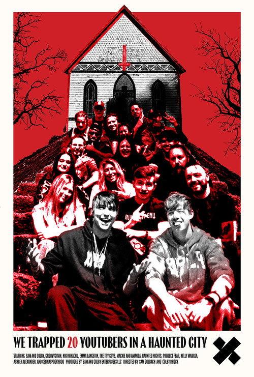 We Trapped 20 YouTubers in a Haunted City 2025 official movie poster