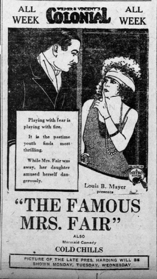 The Famous Mrs. Fair 1923 official movie poster