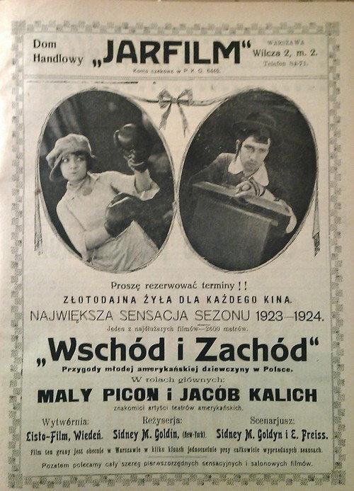 East and West 1923 official movie poster