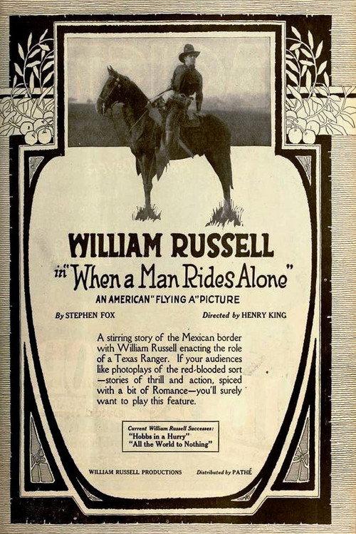 When a Man Rides Alone 1919 official movie poster