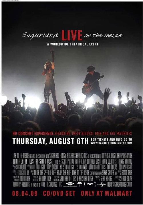 Sugarland: Live on the Inside 2009 official movie poster
