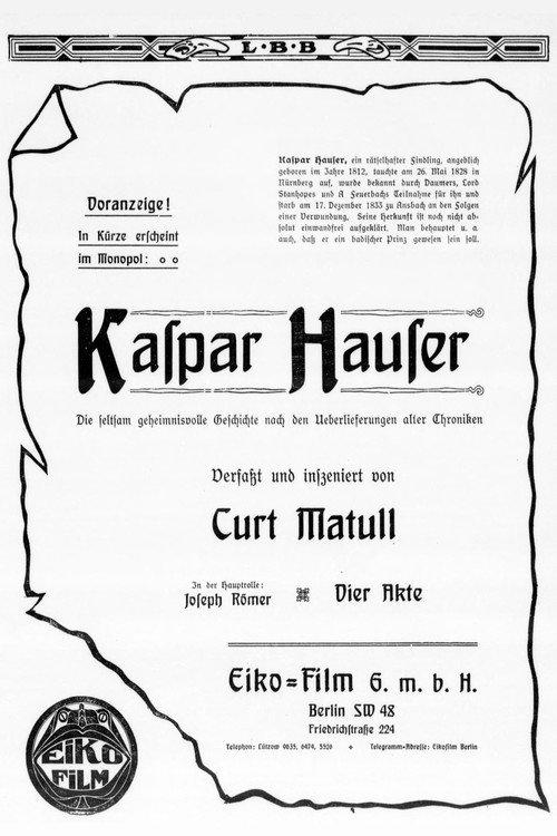 Kaspar Hauser 1915 official movie poster