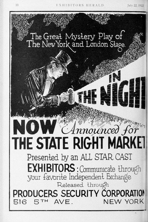 In the Night 1920 official movie poster