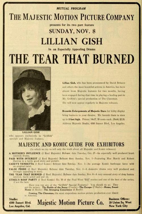 The Tear That Burned 1914 official movie poster