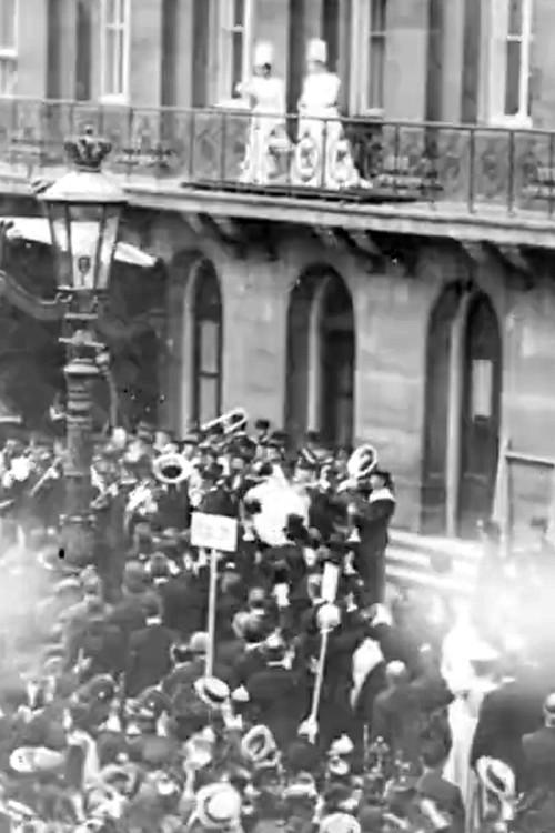 The Queen and the Queen Mother on the Palace Balcony Responding to the Call of the Populace (Coronation of Wilhelmina) 1898 official movie poster