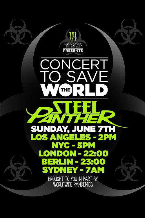 Steel Panther - Concert To Save The World 2020 official movie poster