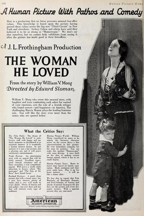 The Woman He Loved 1922 official movie poster