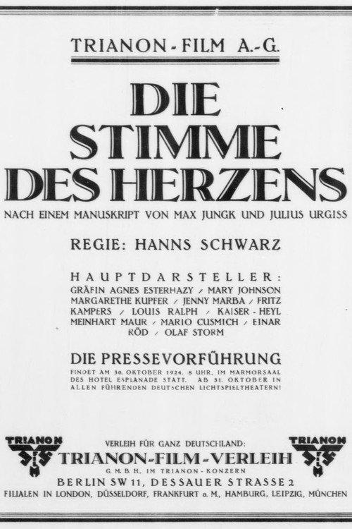 Die Stimme des Herzens 1924 official movie poster