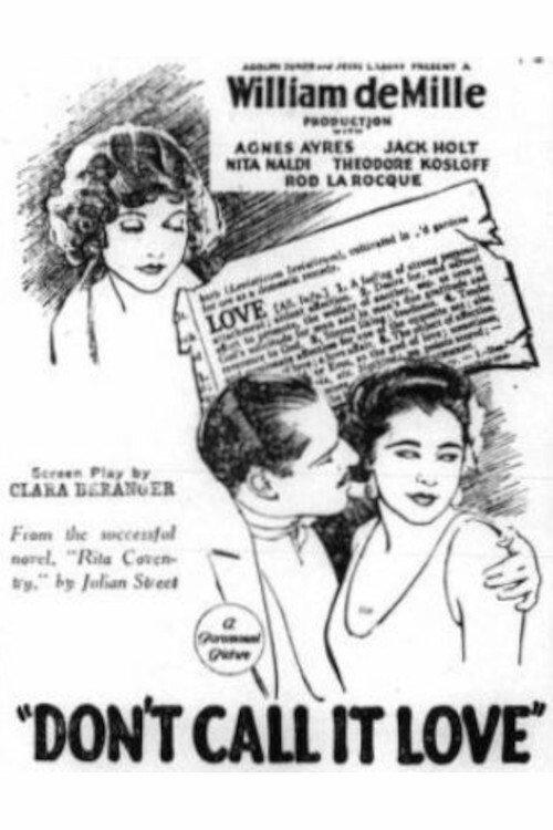 Don't Call It Love 1924 official movie poster