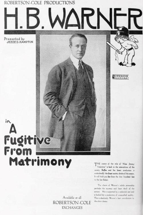 A Fugitive from Matrimony 1919 official movie poster