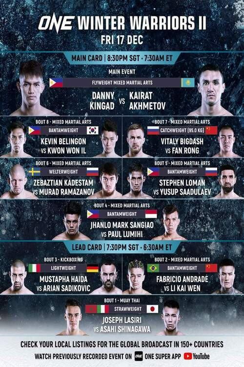 One Championship: Winter Warriors II 2021 official movie poster