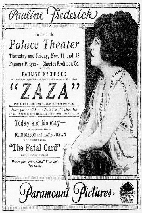 Zaza 1915 official movie poster