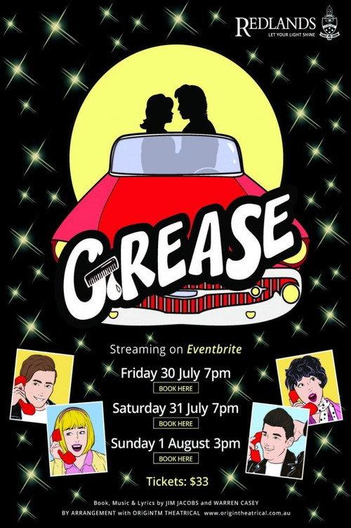 Redlands Grease 2021 official movie poster