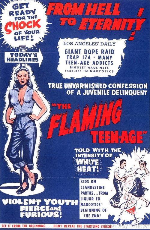 The Flaming Teenage 1956 official movie poster