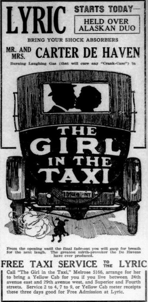 The Girl in the Taxi 1921 official movie poster