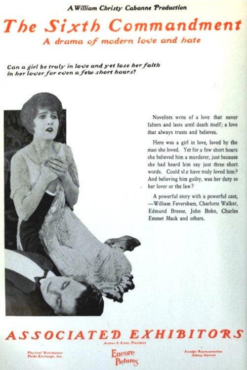 The Sixth Commandment 1924 official movie poster