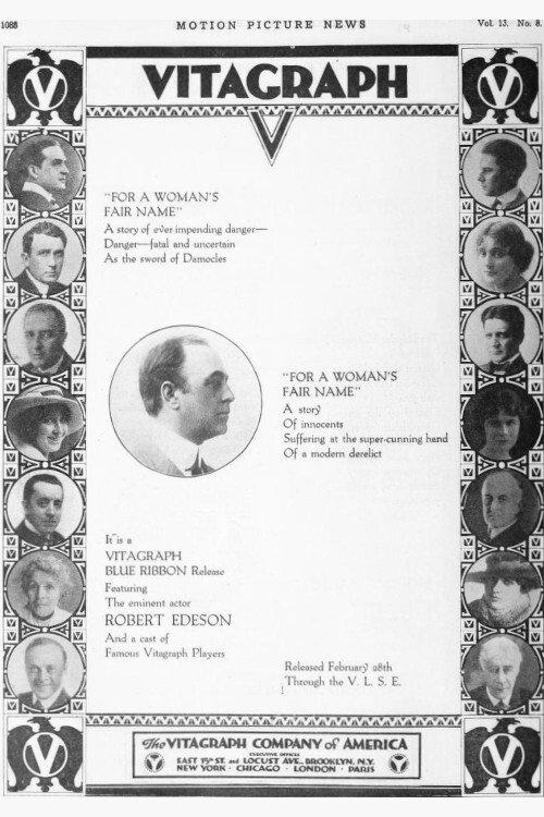 For a Woman’s Fair Name 1916 official movie poster