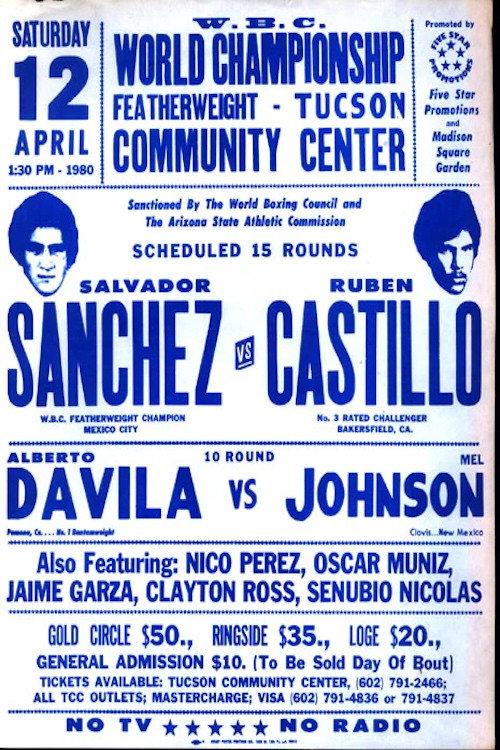 Salvador Sanchez vs. Ruben Castillo 1980 official movie poster