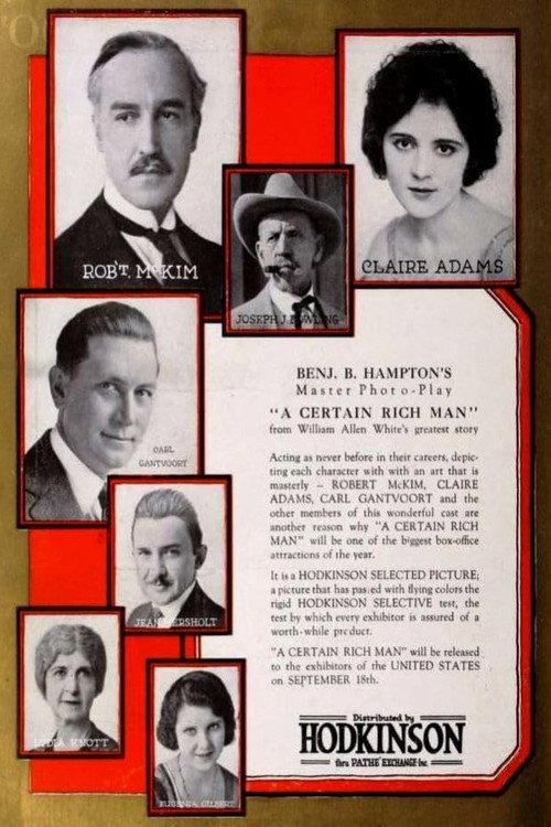A Certain Rich Man 1921 official movie poster