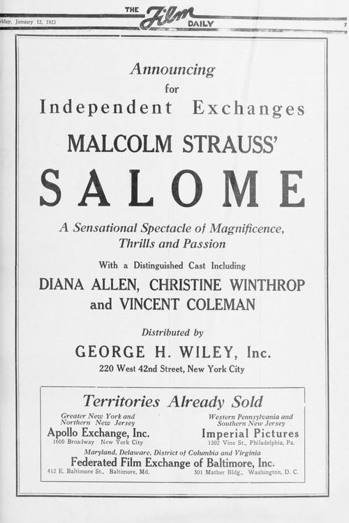 Salome 1923 official movie poster