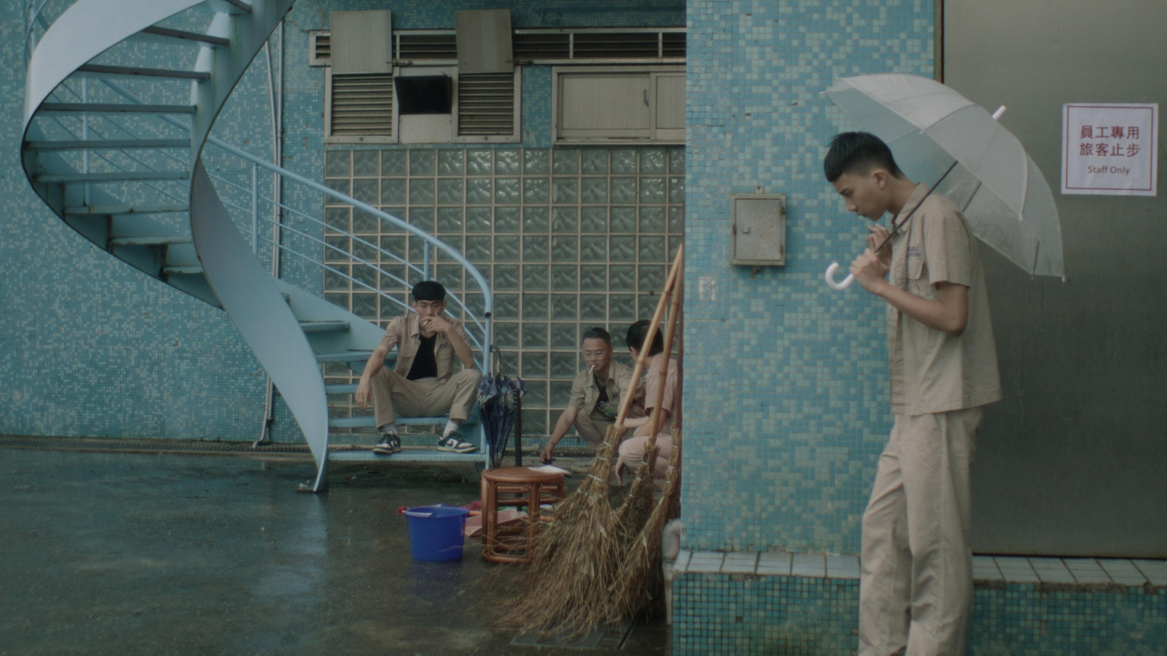 Boy Drenched in Water 2023 movie scene