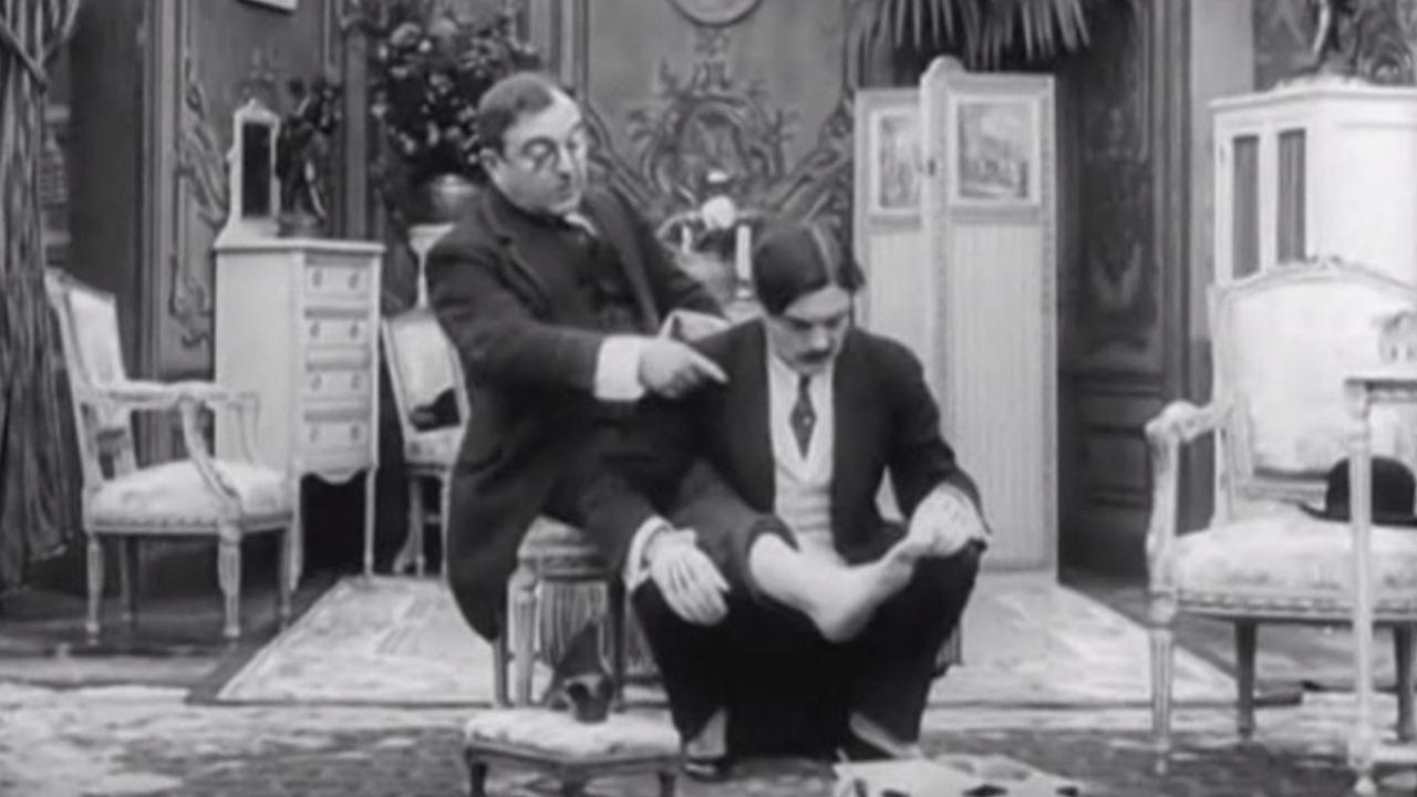 Max as a Chiropodist 1914 movie scene