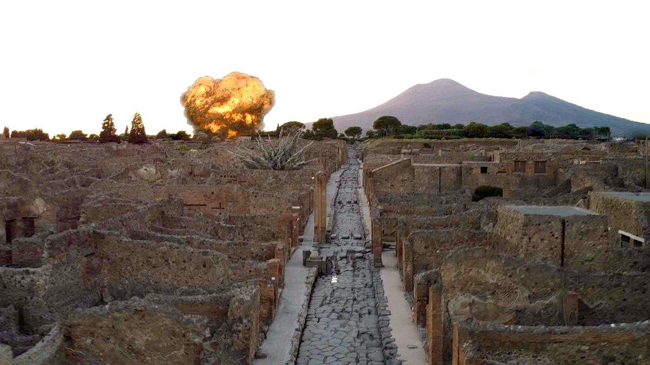 Bombing Pompeii 2023 movie scene