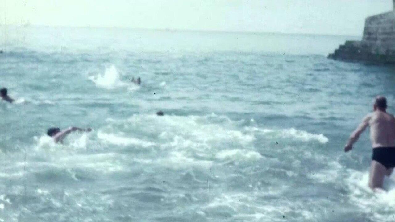 A Father Neptune Ceremony on Brighton Beach 1951 movie scene