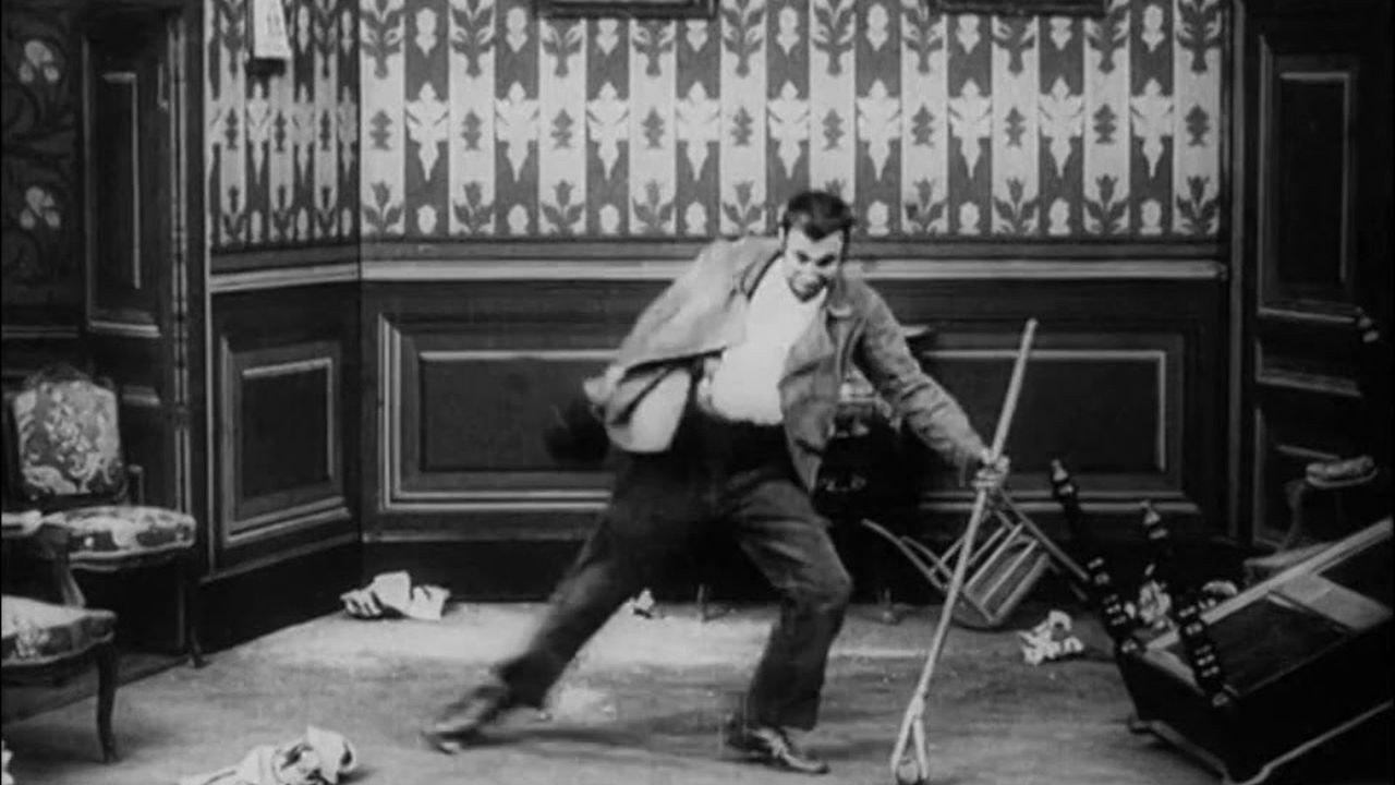 The Cleaning Man 1907 movie scene