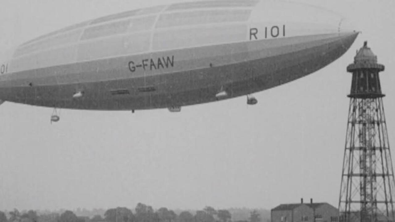 R101's Maiden Flight 1929 movie scene